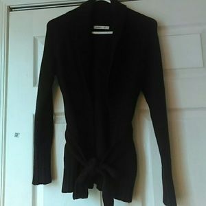Tie cardigan sweater. Perfect for those fall night